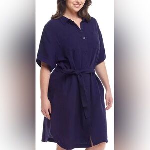 NWT Weatherproof Vintage Ladies' Gauze Dress, Navy, L